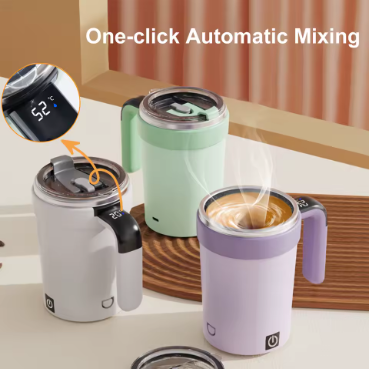 380ML Rechargeable Self-Stirring Mug – Magnetic Automatic Mixer for Coffee, Tea, Milk & More