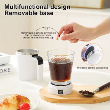 380ML Rechargeable Self-Stirring Mug – Magnetic Automatic Mixer for Coffee, Tea, Milk & More