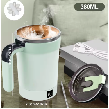 380ML Rechargeable Self-Stirring Mug – Magnetic Automatic Mixer for Coffee, Tea, Milk & More